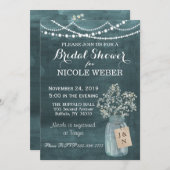 Rustic Country Mason Jar Barn Brautparty Einladung (Vorne/Hinten)