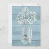Rustic Country Mason Jar Blue Brautparty Einladung (Rückseite)