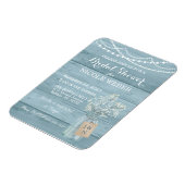 Rustic Country Mason Jar Blue Brautparty Einladung Magnet (Linke Seite)