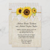 Rustic Country Mason Jar Blume - Sonnenblumenspitz Einladung (Vorne/Hinten)