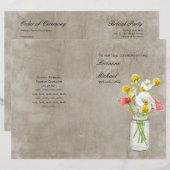 Rustic Country Mason Jar Bouquet Hochzeitsprogramm (Vorne/Hinten)