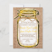 Rustic Country Mason Jar Burlap Einladung Hochzeit (Vorderseite)
