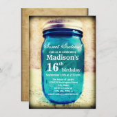 Rustic Country Mason Jar Geburtstagseinladung Einladung (Vorne/Hinten)