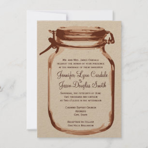 Rustic Country Mason Jar Hochzeitseinladungen Einladung