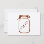 Rustic Country Mason Jar Wedding RSVP Cards Karte (Rückseite)