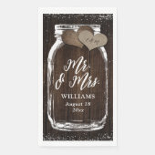Rustic Country Mason Jar Wood Mr & Mrs. Wedding Serviette (Vorderseite)