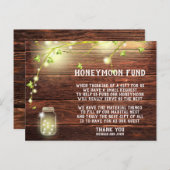 Rustic Country Mason String Lights Honeymoon Fund Postkarte (Vorne/Hinten)