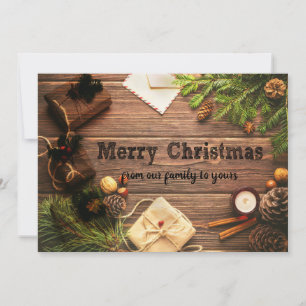 Rustic Country Merry-Christmas and Happy-New-Year Feiertagskarte