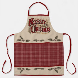 Rustic Country "Merry Christmas" Apron Schürze