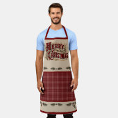Rustic Country "Merry Christmas" Apron Schürze (Getragen)