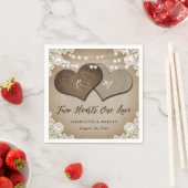 Rustic Country Monogram Burlap and Lace Wedding Serviette (Beispiel)