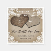 Rustic Country Monogram Burlap and Lace Wedding Serviette (Vorderseite)