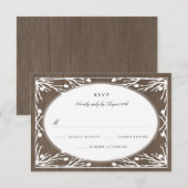 Rustic Country Monogram Wedding RSVP Karte (Vorne/Hinten)