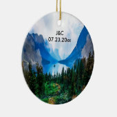 Rustic Country Mountains Keramik Ornament (Rechts)