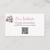 Rustic Country Owl Boho Wedding Website Begleitkarte (Vorderseite)