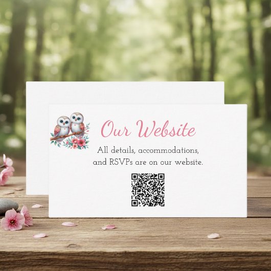Rustic Country Owl Boho Wedding Website Begleitkarte