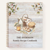 Rustic Country Personalized Family Recipe Book Notizblock (Vorderseite)