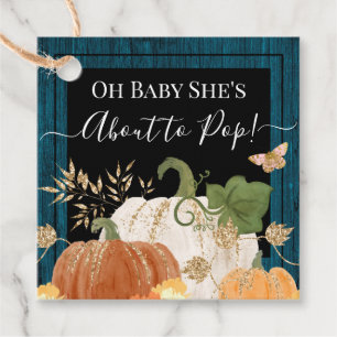 Rustic Country Pumpkin Baby Dusche Pop Geschenkanhänger
