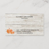 Rustic Country Pumpkin Bauernhof Holz Visitenkarte (Rückseite)