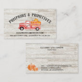 Rustic Country Pumpkin Bauernhof Holz Visitenkarte (Vorne/Hinten)