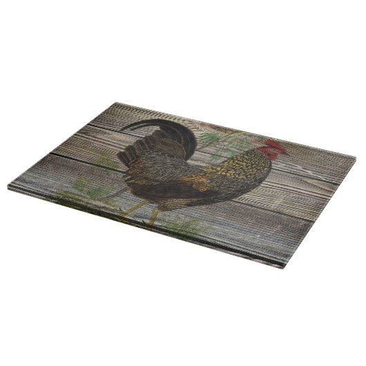 Rustic Country Rooster Küche Schneidebrett (Ecke)