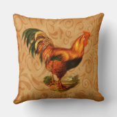 Rustic Country Rooster Stilvoll und Verziert Kissen (Rückseite)