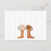 Rustic Country Stiefel RSVP Karte mit QR Code (Rückseite)