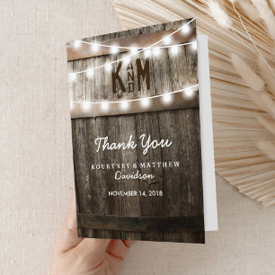 Rustic Country String Lights Vielen Dank Dankeskarte