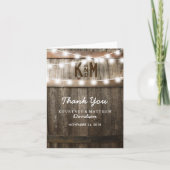 Rustic Country String Lights Vielen Dank Dankeskarte (Vorderseite)