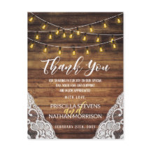 Rustic Country String Lights Wood Lace Vielen Dank