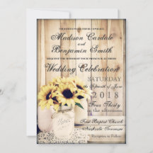 Rustic Country Sunflowers Mason Jar Wedding