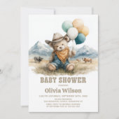 Rustic Country Teddy Bear Baby Shower Invitation Einladung (Vorderseite)