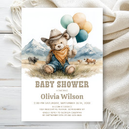 Rustic Country Teddy Bear Baby Shower Invitation Einladung