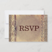 Rustic Country Vintag Paper Burlap Wedding RSVP Karte (Rückseite)