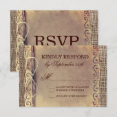 Rustic Country Vintag Paper Burlap Wedding RSVP Karte (Vorne/Hinten)
