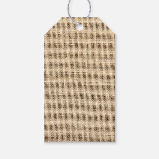 Rustic Country Vintage Burlap Geschenkanhänger (Vorderseite)