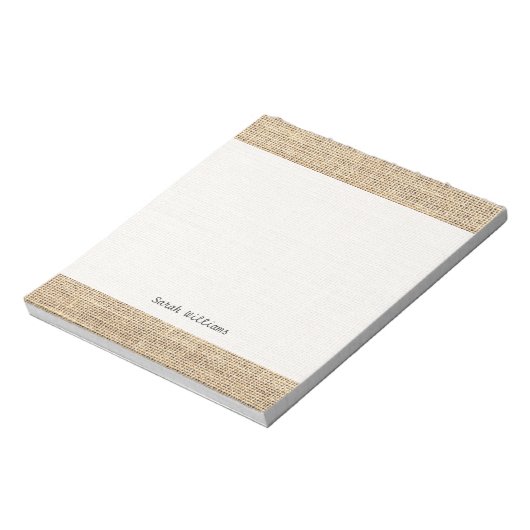 Rustic Country Vintage Burlap Notizblock (Rotiert)