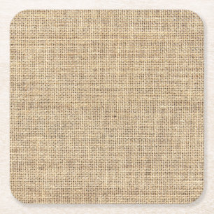 Rustic Country Vintage Burlap Rechteckiger Pappuntersetzer
