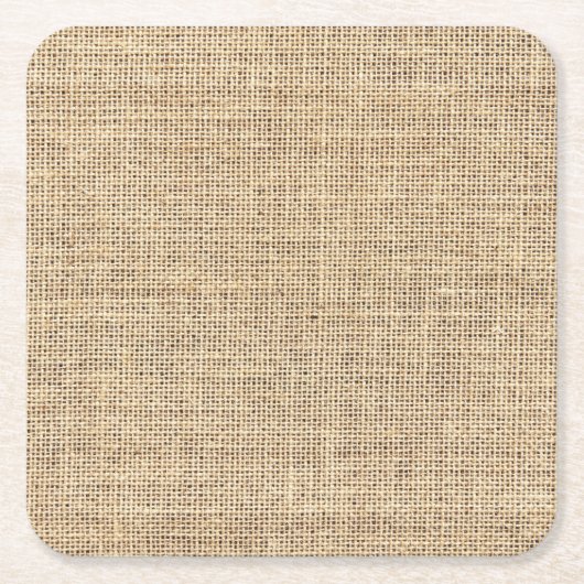 Rustic Country Vintage Burlap Rechteckiger Pappuntersetzer (Vorderseite)