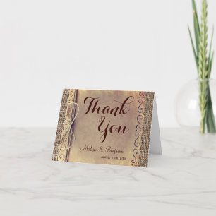 Rustic Country Vintage Hochzeit danke Ihnen Karten
