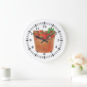 Rustic Country Watercolor Strawberry Große Wanduhr (Zuhause)