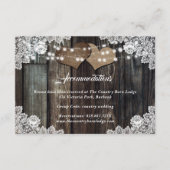 Rustic Country Wedding Hotel Übernachtungskarte Begleitkarte (Vorderseite)