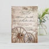 Rustic country wedding invitation einladung (Stehend Vorderseite)