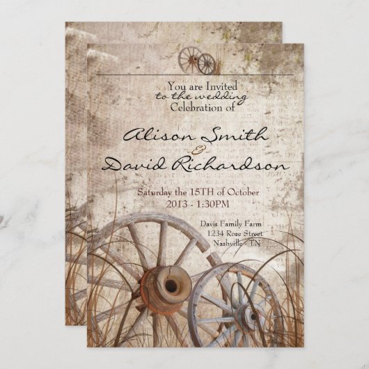 Rustic country wedding invitation einladung (Vorne/Hinten)
