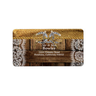Rustic Country Western Wedding Return AddressLabel Adressaufkleber