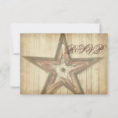 Rustic Country Western Wood Star Wedding RSVP Card (Rückseite)