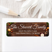 Rustic Country Wood Christmas Rücksendeadresse (Insitu)