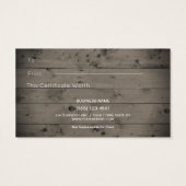 Rustic Country Wood Gold Geschenkgutschein (Rückseite)