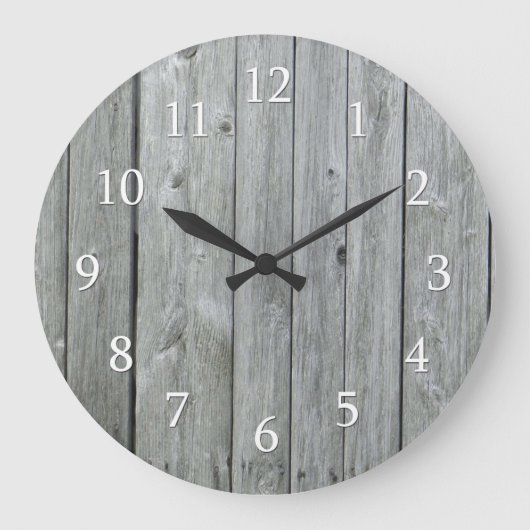 Rustic Country Wood Große Wanduhr (Vorderseite)