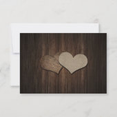 Rustic Country Wood Heart Mason Jar Wedding RSVP Karte (Rückseite)